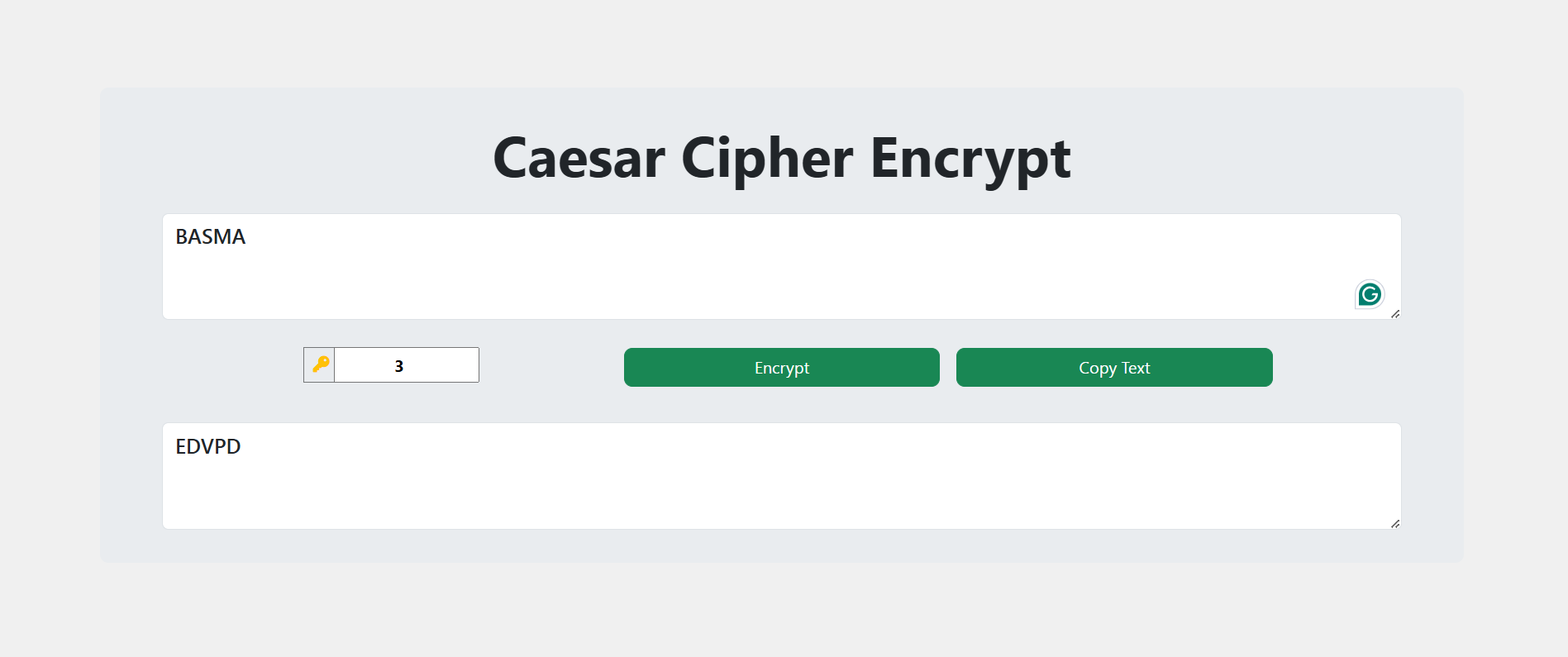 Caesar Cipher Encrypt                              