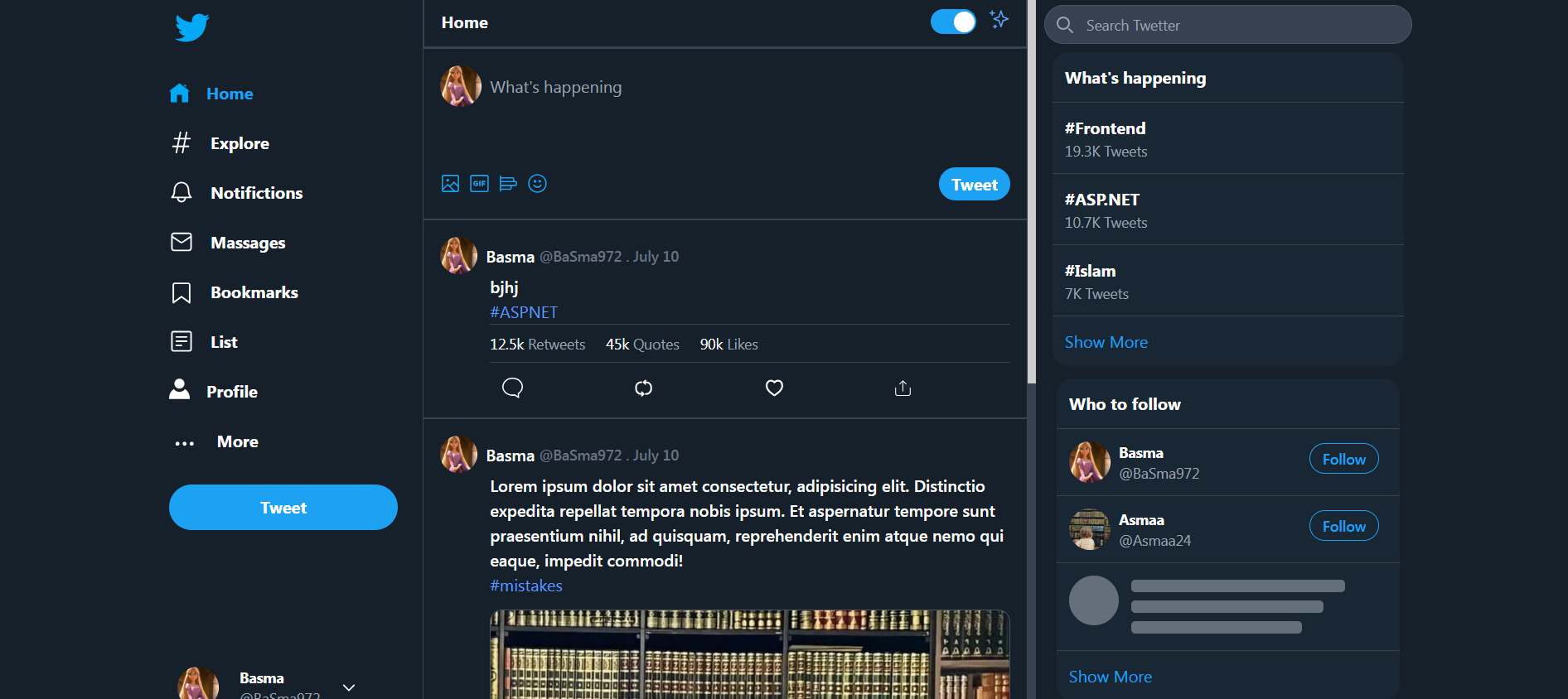 Twitter clone                              
